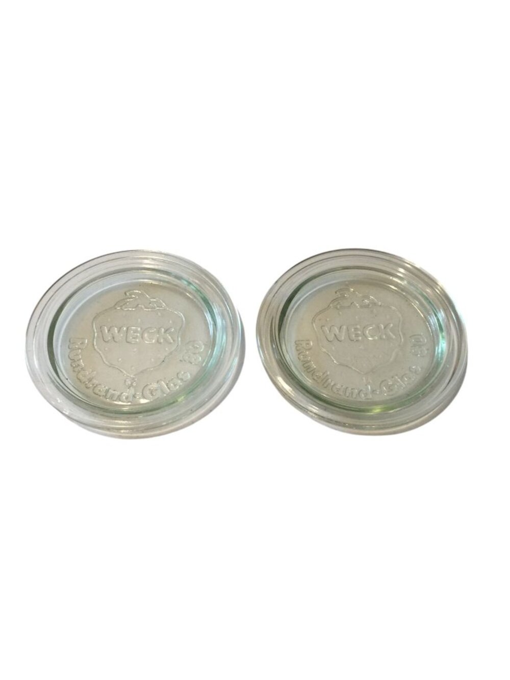 WECK Rundrand-Glas 80 Clear Glass Canning Lid Set of 2 Strawberry Outline